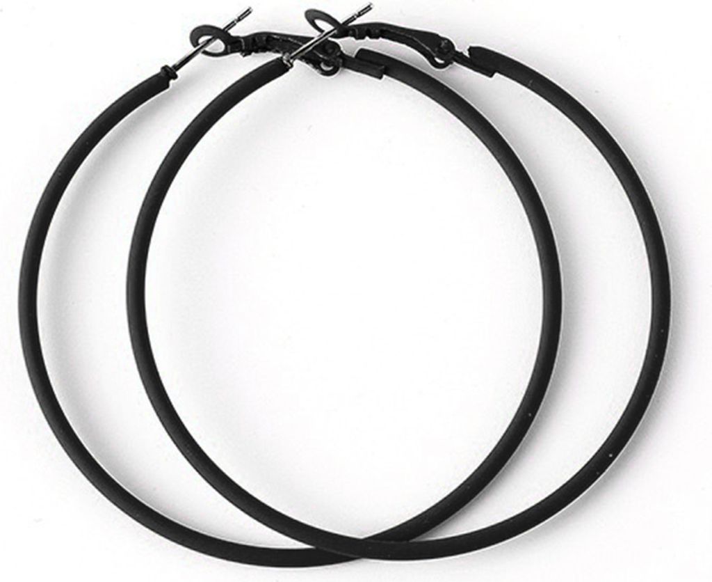 Kreative große Kreis Charm Creolen Candy Farbe Frauen Party Schmuck Geschenke-Schwarz