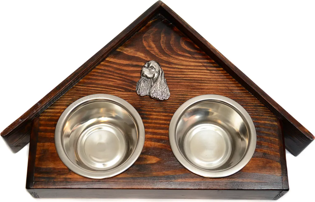 Ciotole Decorative Clumber Spaniel Art-Dog | Supporto Rialzato Legno