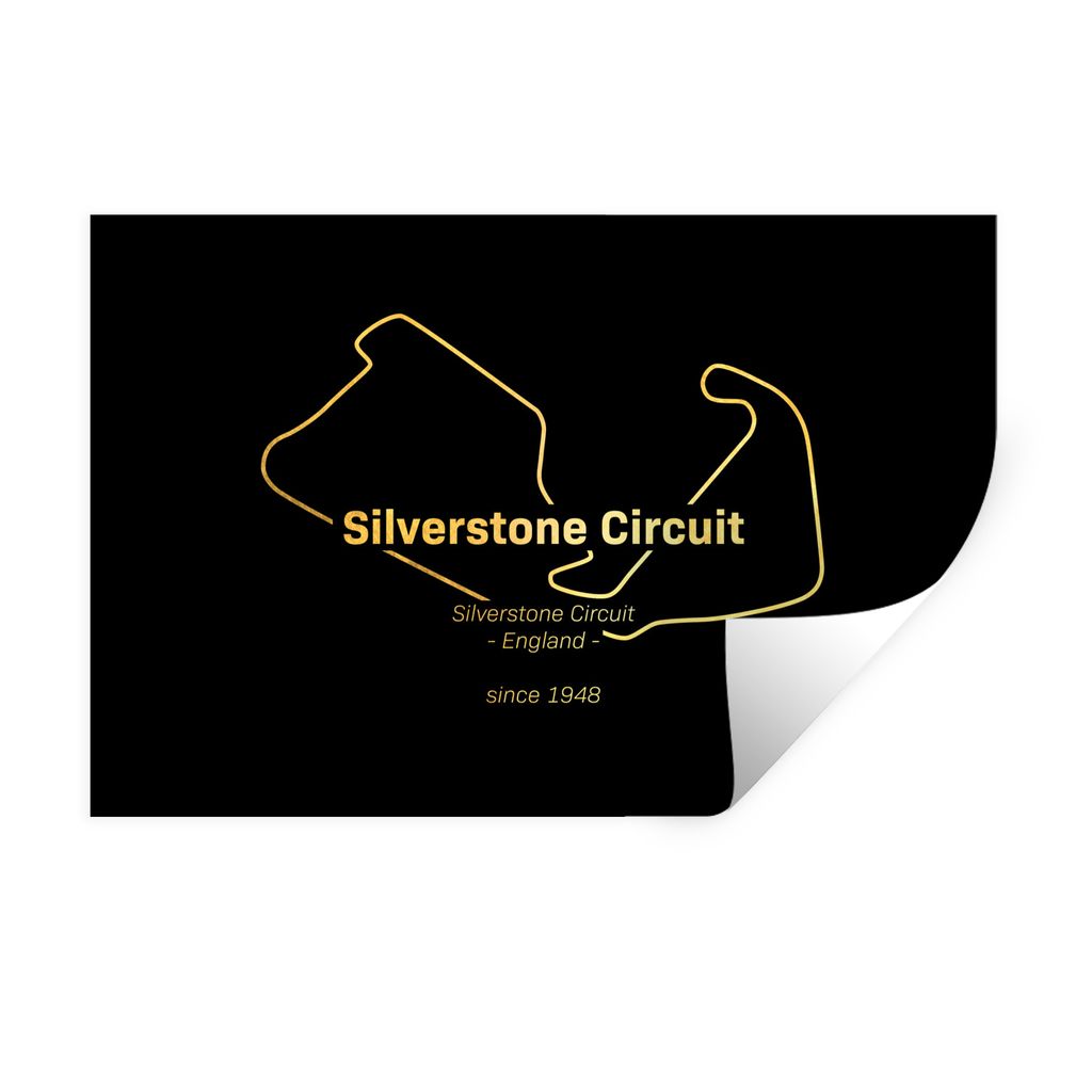 MuchoWow Wandtattoo Wandsticker Wandaufkleber F1 - Silverstone - England 30x20 cm Selbstklebend und Repositionierbar - Wierderverwendbar - Selbst...