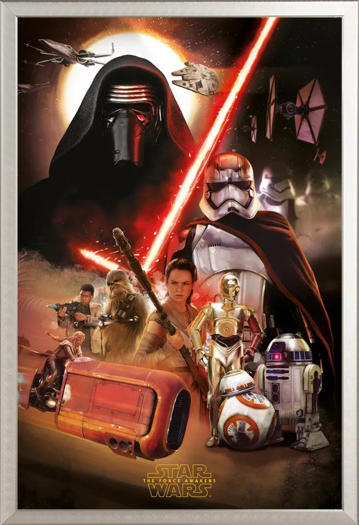 Regalo Star Wars: Poster EP7 con Cornice Professionale Shinsuke Argento