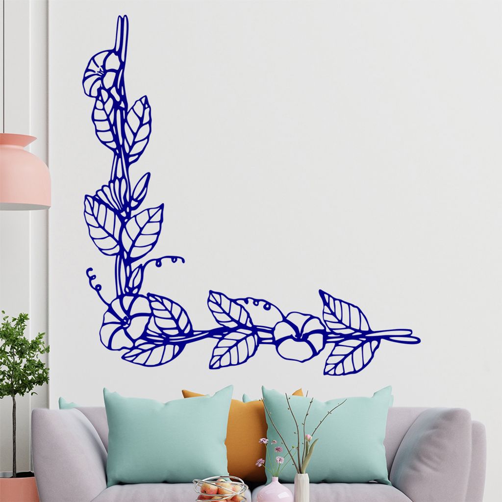 Blumen - Ranken Wandtattoo in 6 Größen - Wandaufkleber Wall Sticker - Dekoration, Küche, Wohnzimmer, Schlafzimmer, Badezimmer