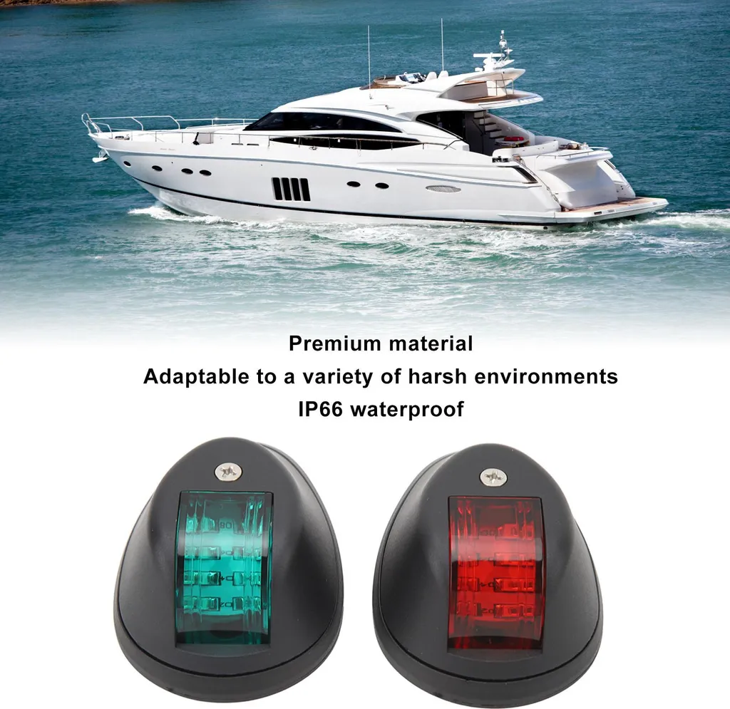 Kit feux de navigation LED étanches 12V pour bateau noir basse conso