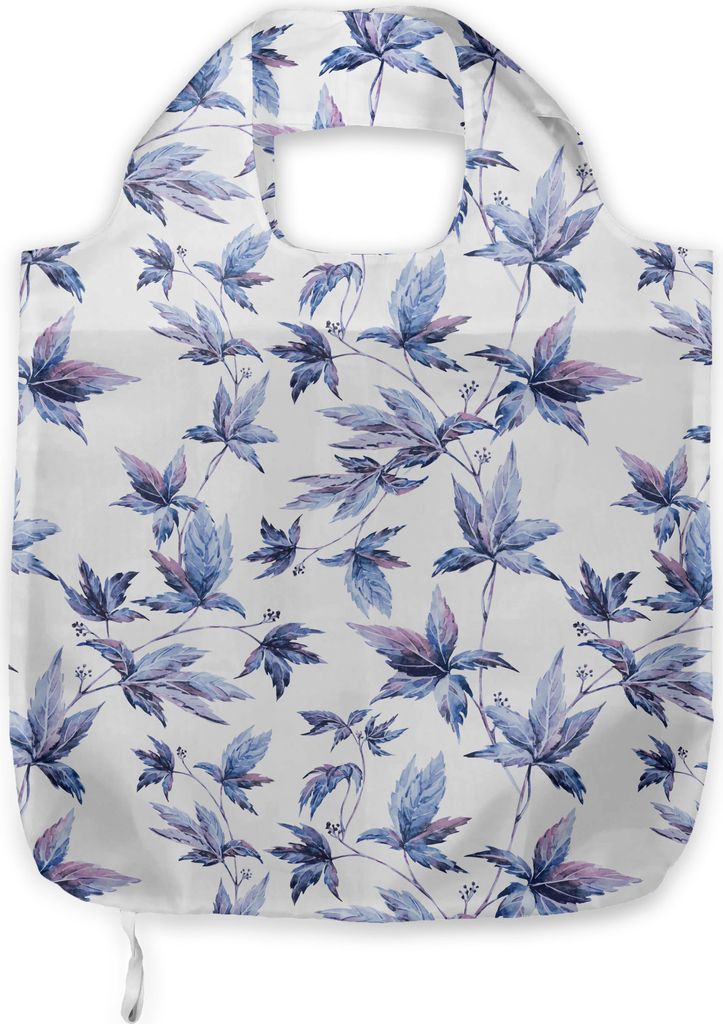 ABAKUHAUS Indigo Tragetasche aus Stoff, Watercolored Baum-Blätter, Praktische Altagsmode Einkaufstaschen, Dunkelblau Violett