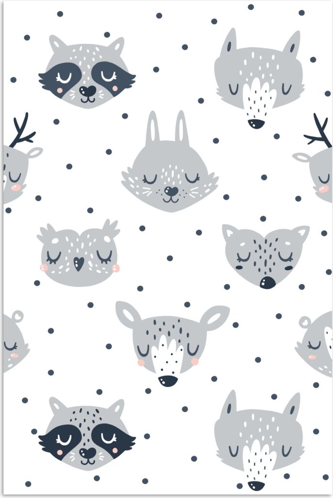 MuchoWow Poster Tiere - Design - Kinder - Jungen - Mädchen - Baby 20x30 cm - Papierdruck