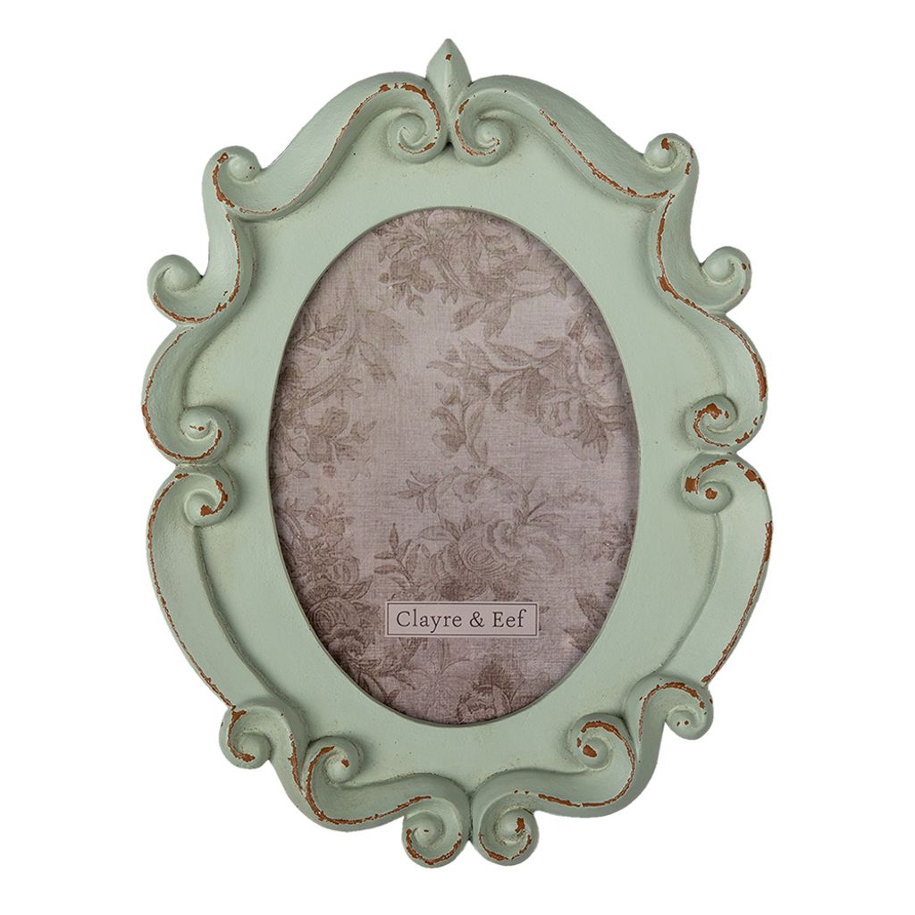 Ramka na zdjęcia Clayre & Eef 12x16 cm zielona polyresin Zdjęcie produktu 