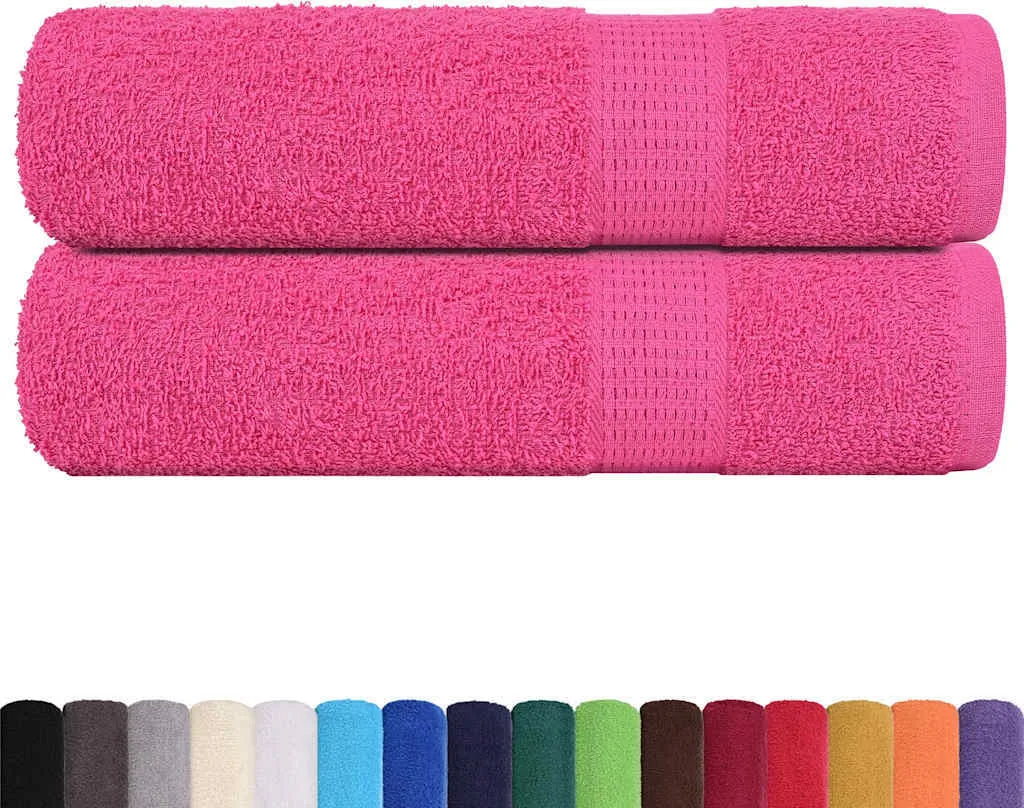 Set 2 Teli Bagno Rosa vidaXL | 70x140 cm Cotone Sicuro per Bambini
