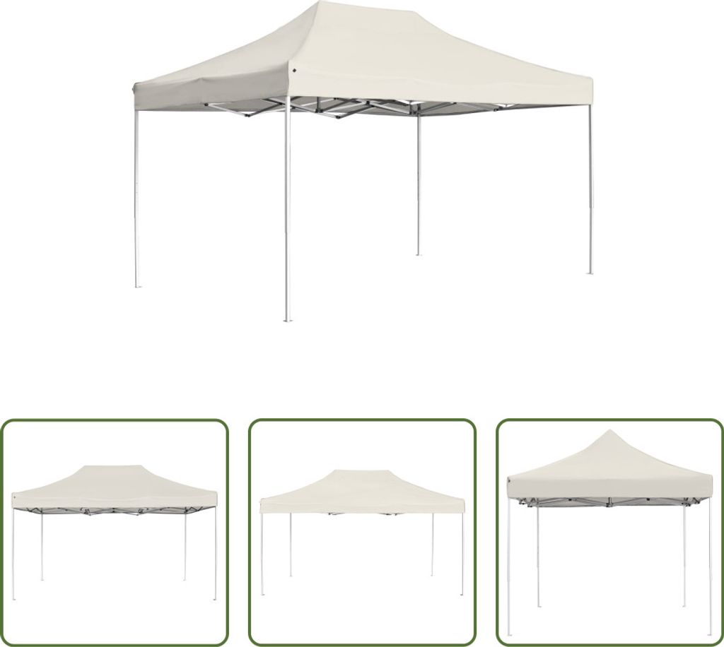 The Living Store Profi-Partyzelt Faltbar Aluminium 4,5x3 m Creme