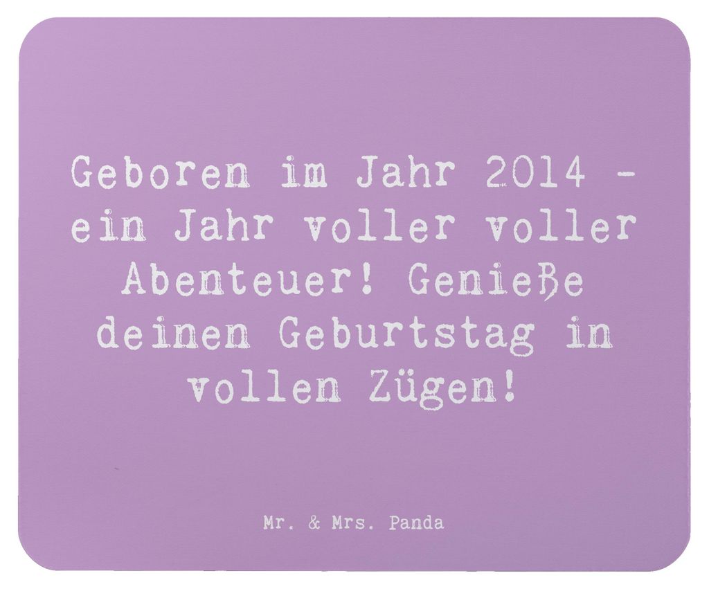 Mr. & Mrs. Panda Mauspad Spruch 2014 Geburtstag Abenteuer - Lavendeltraum - Geschenk, Geboren am, Jahr voller, Happy Birthday, mousematte, computer...