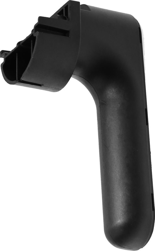 A black plastic handle for a hot air fryer, shown against a white background.
