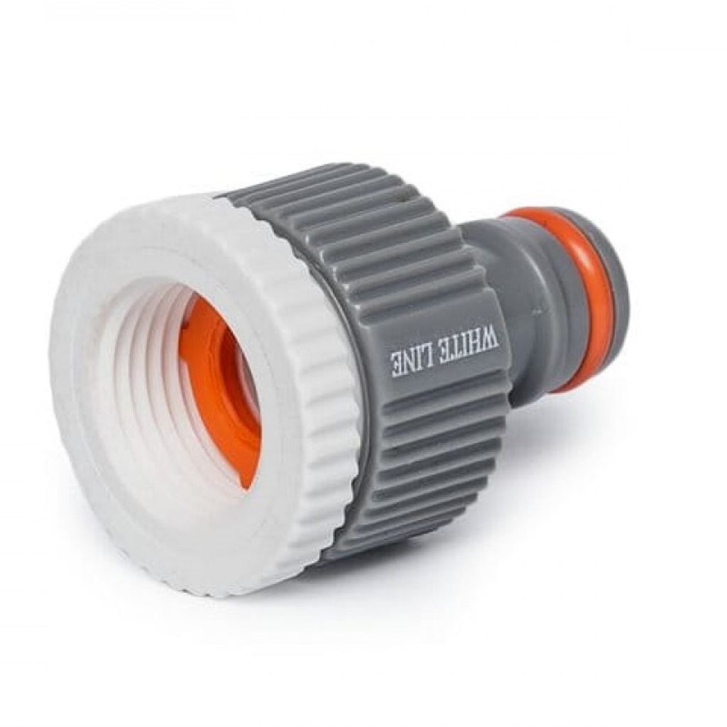 Bradas Hahnstück 3/4 / 1/2 Zoll – Adapter Für Wasserhahn, Grau, Werkzeuglos Montierbar