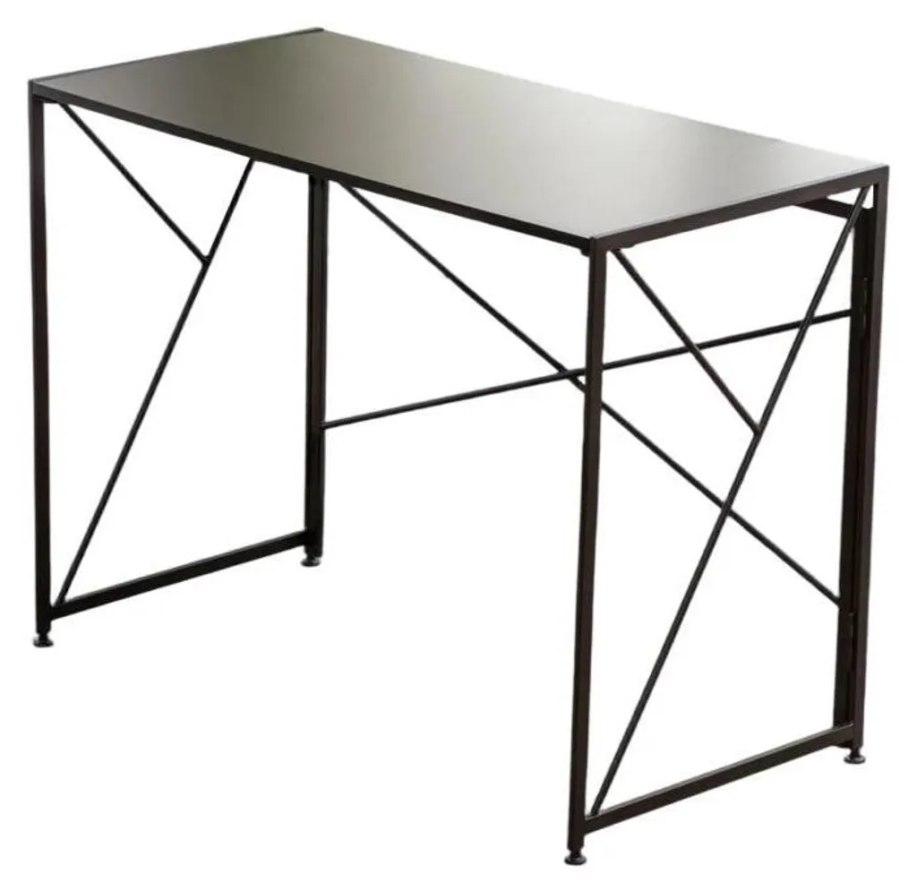 Bureau noir pliant sans montage - Solution stable pour bureau à domicile