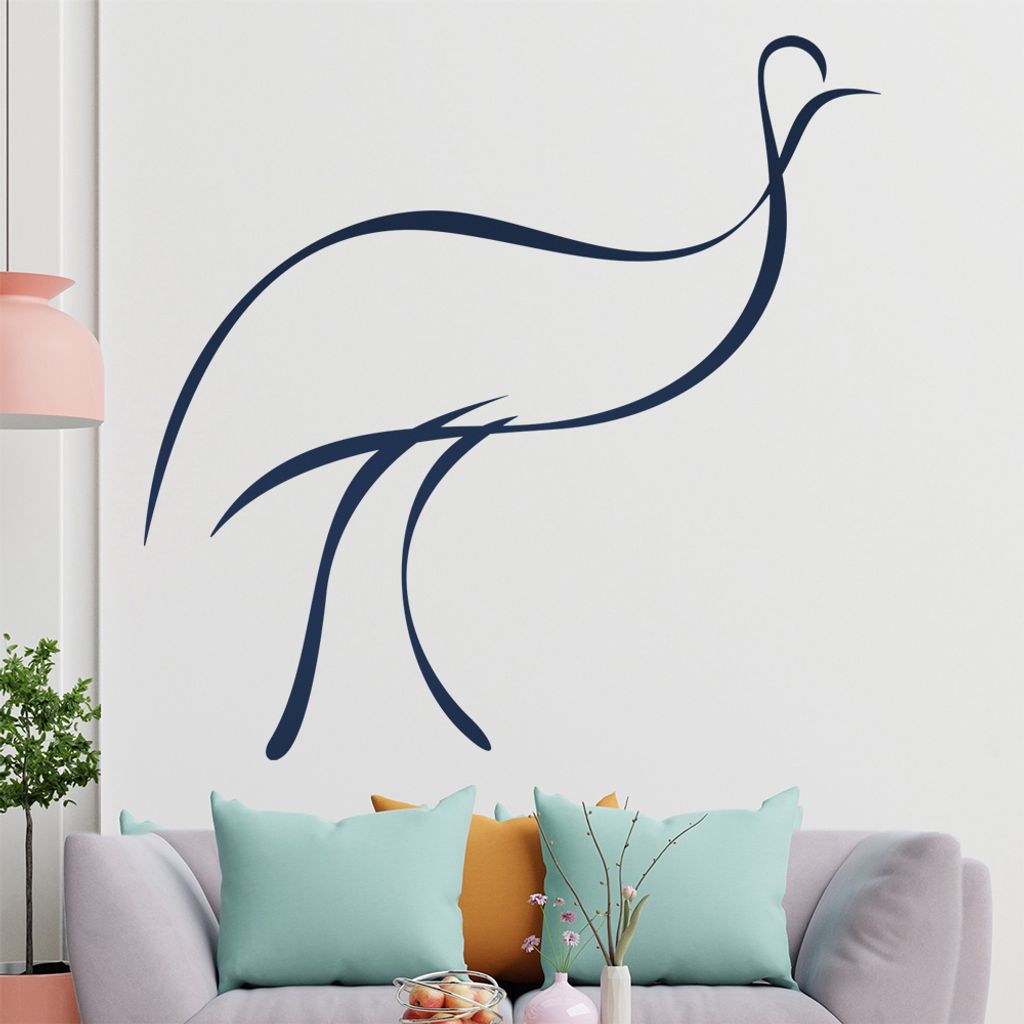 Vogel Linien Wandtattoo in 6 Größen - Wandaufkleber Wall Sticker - Dekoration, Küche, Wohnzimmer, Schlafzimmer, Badezimmer
