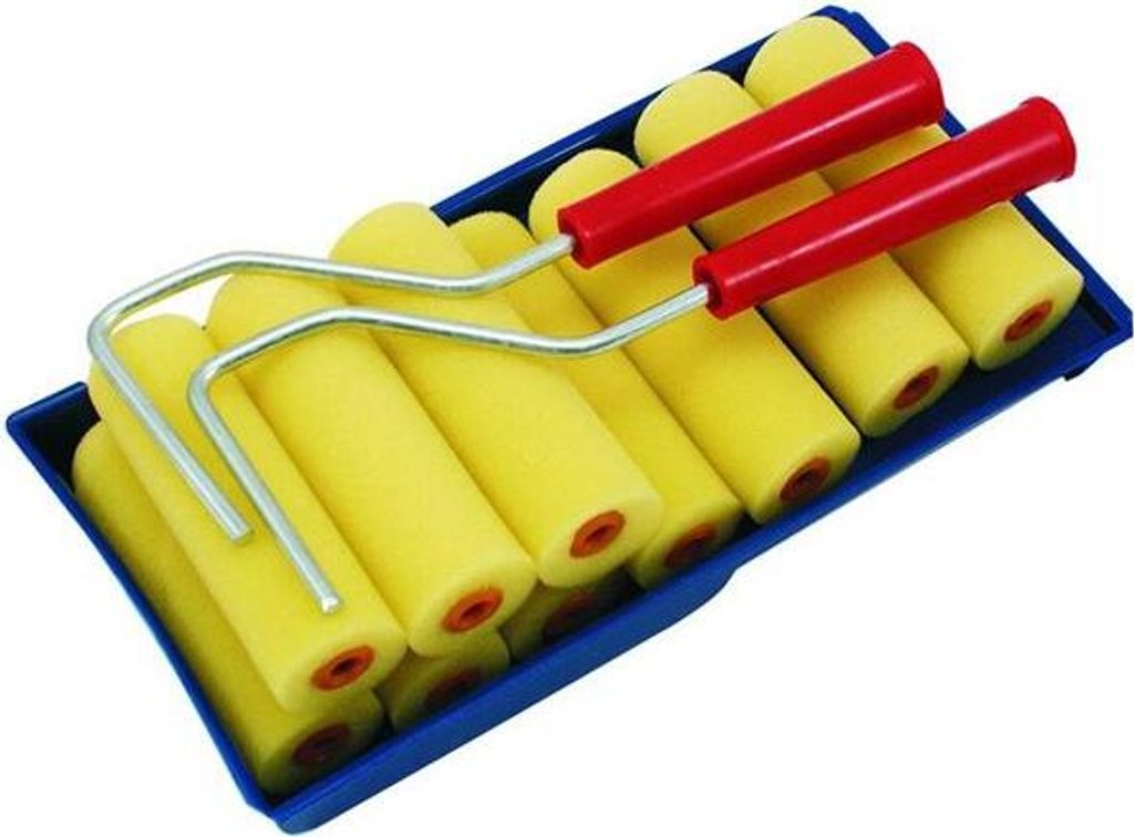 Farbroller Set 13 teilig Farbwalzen Bügel Farbwanne Lackierset
