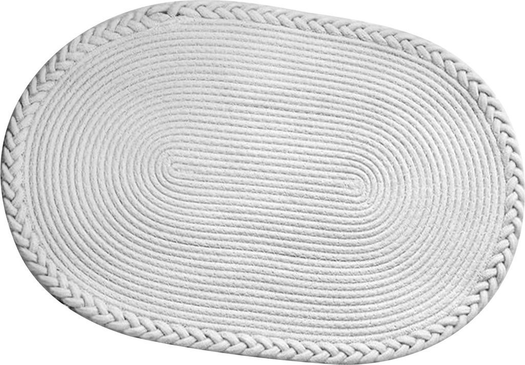 Schlafzimmer Teppich Handgewebt Nachttischteppich Arbeitszimmer Wohnzimmer Oval Teppich Reine Farbe Bodenmatte Weiß