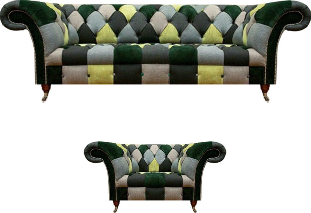 Designer Möbel Dreisitze Sofa Couch Chesterfield Sessel Modern Sitzmöbel