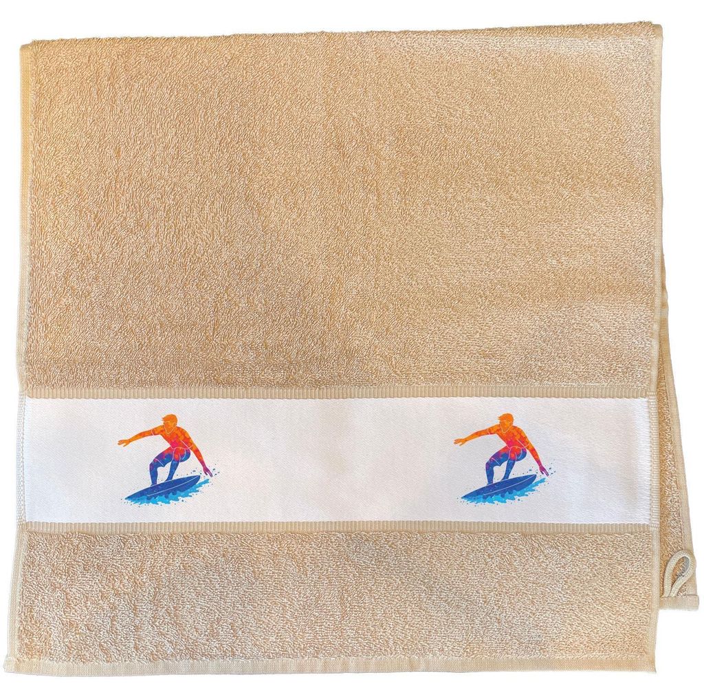 Huuraa Handtuch Surfen bunte Silhouette 50x100cm Sand Baumwolle Handtuch Geschenkidee
