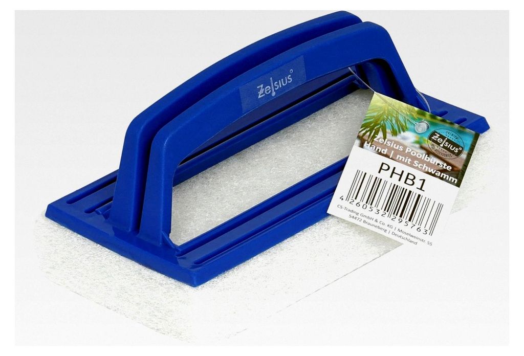 Poolschwamm mit Griff | 14,5 x 9 x 6,5 cm | Handbürste für Pools mit Schwamm | Bodenbürste, Reinigungsbürste zur Poolreinigung | Reiniger für ...