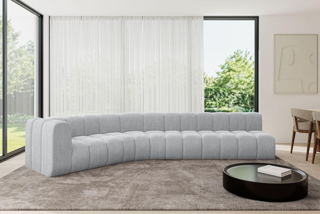ALTDECOR Modulares Sofa Ecksofa in L-Form - Karex-L2 - 399x194x70 cm Grau - Corner modular Sofa Eckcouch Couch Wohnlandschaft Cauchsofa Bodensofa P...
