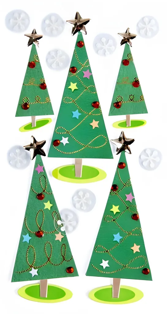 Heyda 203780702 Mélange Stick-On's Arbres de Noël Verts 7,5 x 16,5 cm