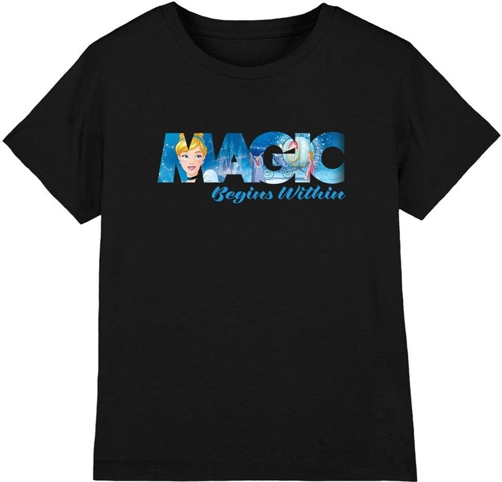 Cinderella - "Magic Begins Within" T-Shirt für Kinder TV4655 (116) (Schwarz)