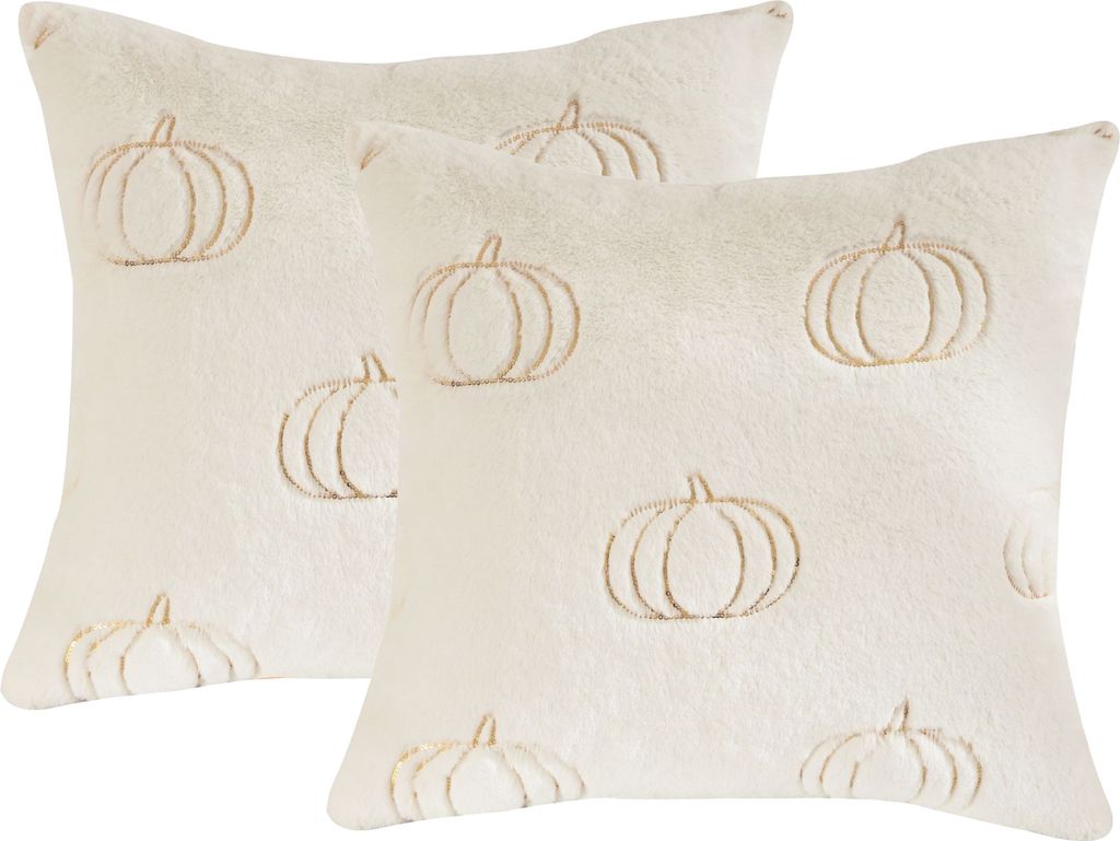 Kissenbezug 45x45 cm Herbstdeko Sofakissen Halloween Deko, 2 Stück Kissenbezüge Kürbis Deko Wohnzimmer, Weicher Plüsch Kopfkissenbezug