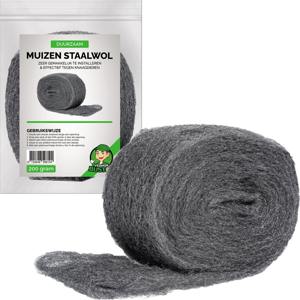 VerminBuster Mäuse-Stahlwolle - 6 Meter - 200 Gramm - Produktbild 