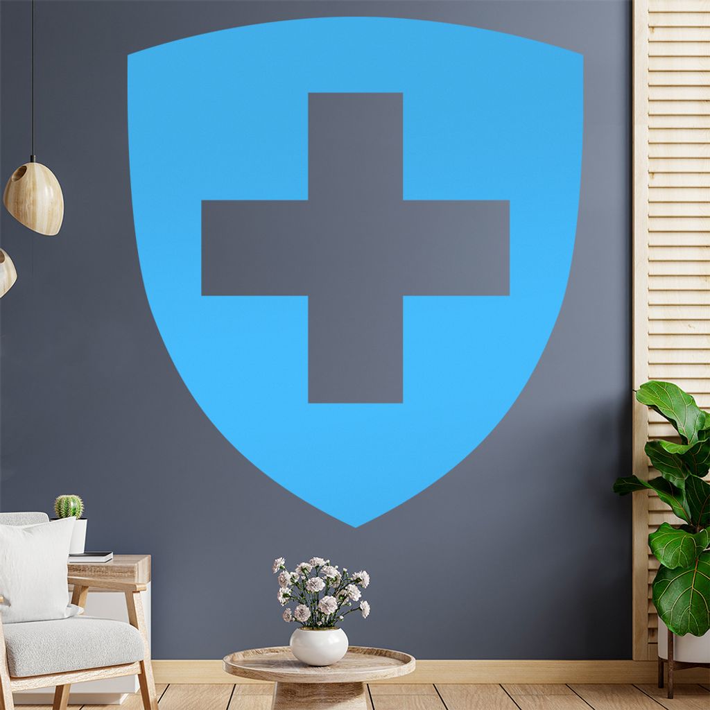 Schweiz Wappen Wandtattoo Wandaufkleber Wall Sticker - Dekoration, Küche, Wohnzimmer, Schlafzimmer, Badezimmer
