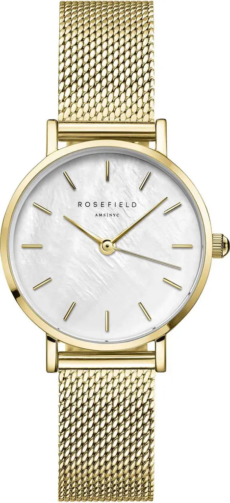 Petite Montre Femme Rosefield Small Edit - Cadran Argent et Acier Maillé