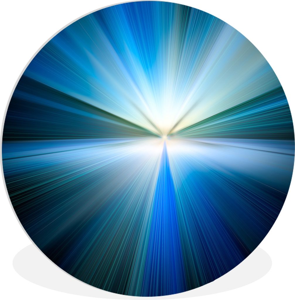 MuchoWow Rundes Wandbild - Runde Bilder Abstraktes Bild mit blauem Schimmer Ø 30 cm Kreis Wanddekoration Kunststoff - Wandkreis - Wandschmuck - ...
