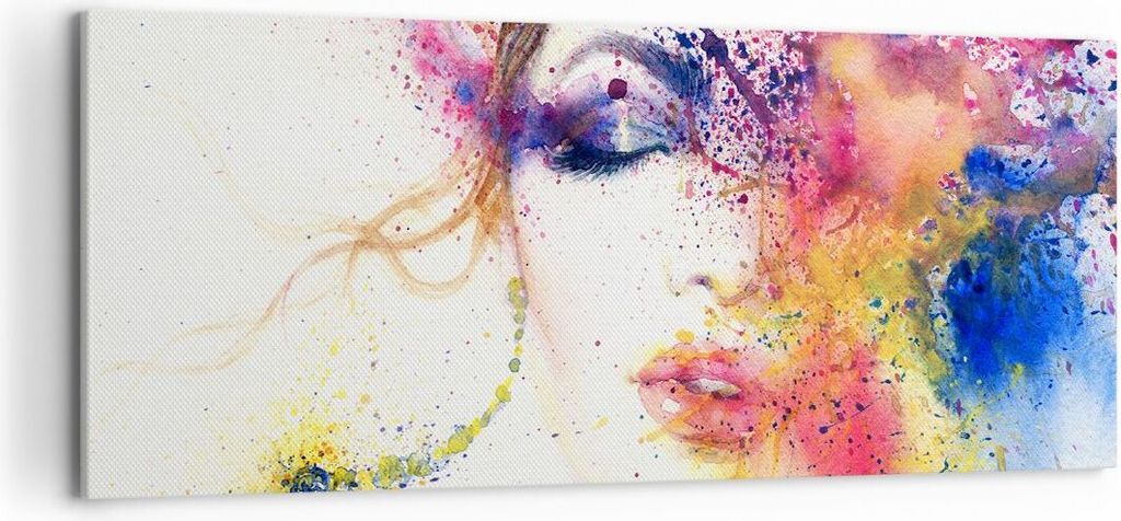 Bild auf Leinwand - Leinwandbild - Frau Abstraktion - 120x50cm - Wand Bild - Wanddeko - Wandbilder - Leinwanddruck - Bilder - Kunstdruck - Wanddeko...