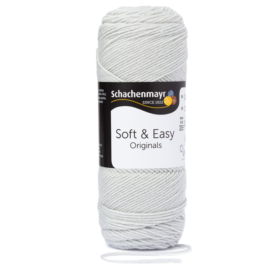 Schachenmayr Soft & Easy 00090 Silver Przędza dziewiarska Zdjęcie produktu 
