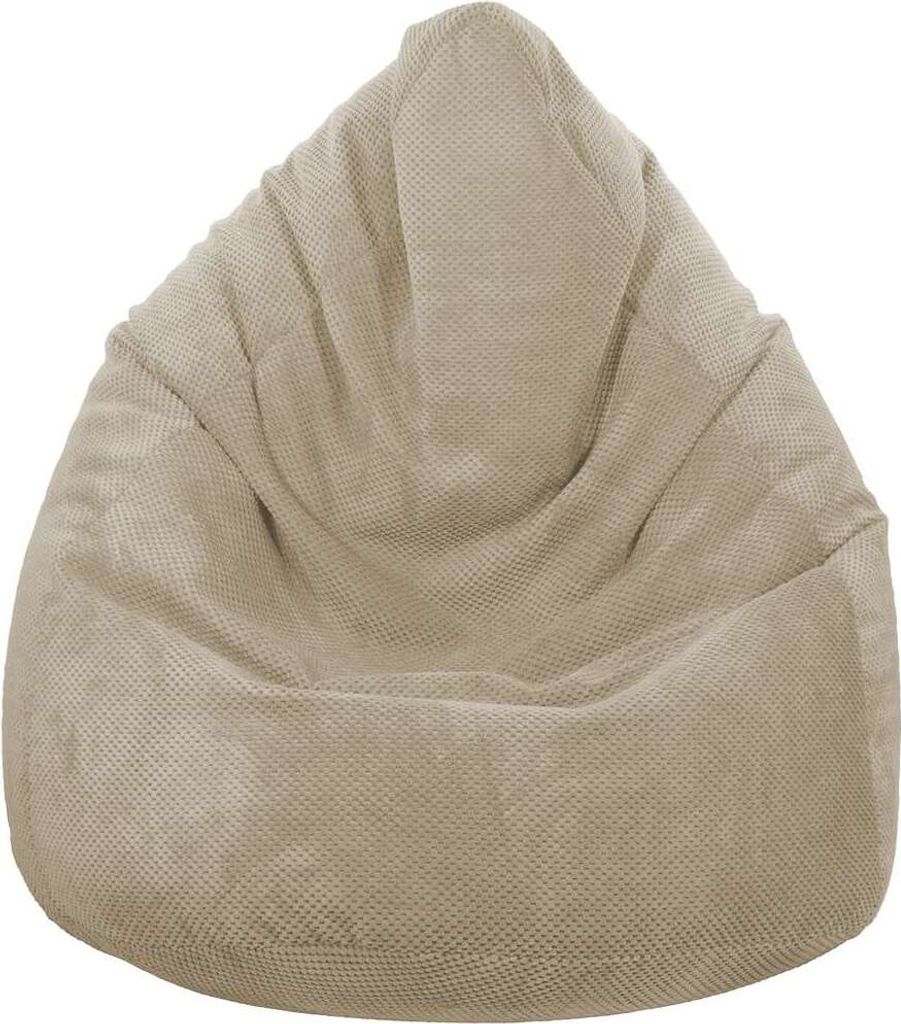 A beige beanbag chair.