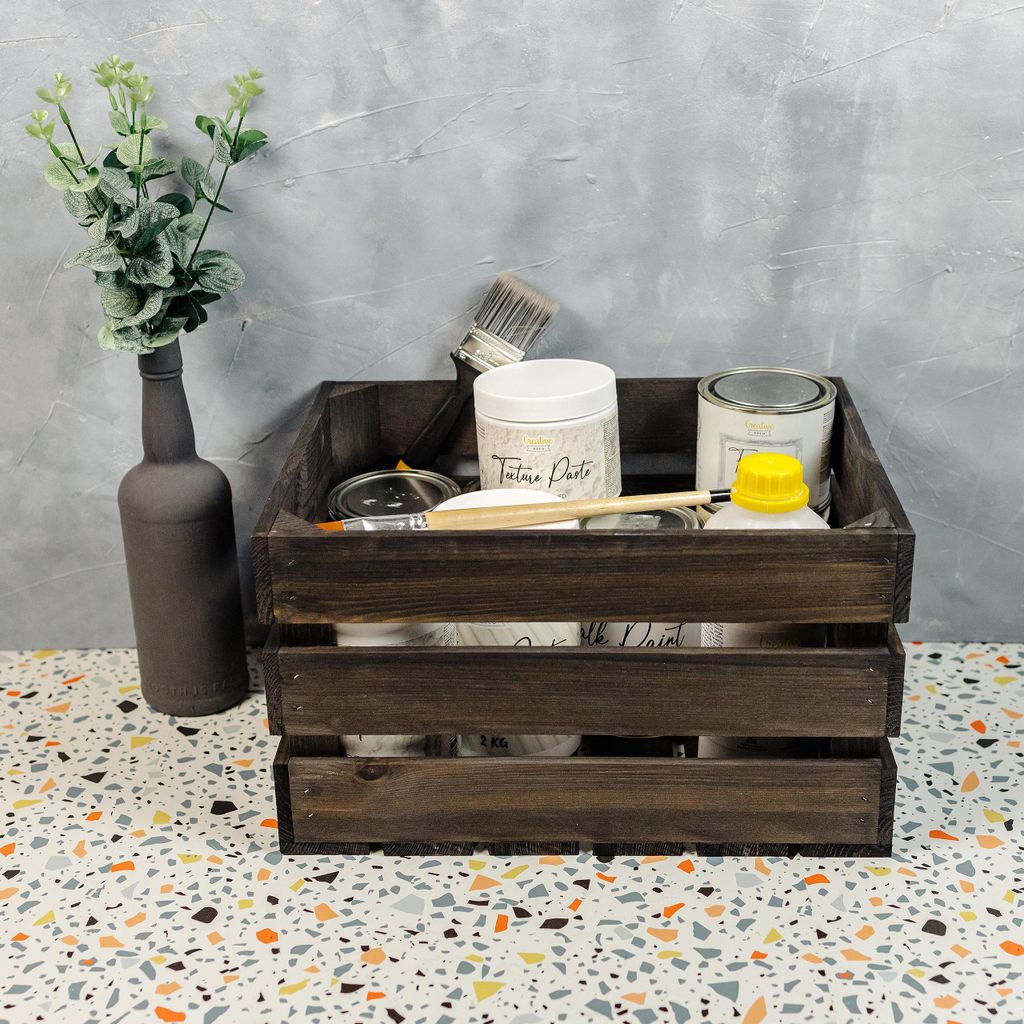 Creative Deco Cassetta Nera in Legno | 40 x 30 x 23 cm | Immagine del prodotto 