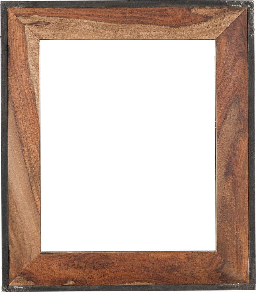 SIT Möbel Wand-Spiegel aus Akazie natur | Altmetall antikschwarz | B 82 x T 3 x H 97 cm | 09290-01 | Serie PANAMA