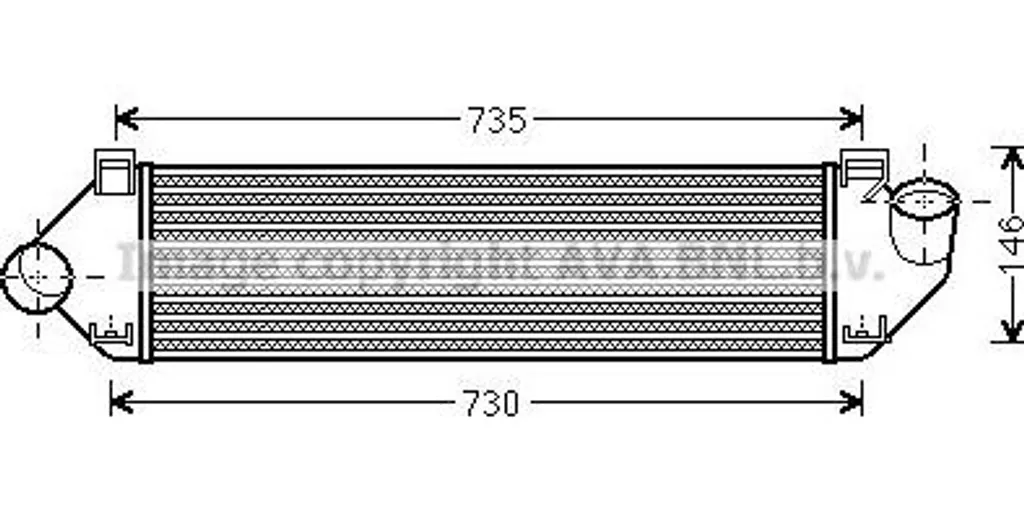 Intercooler AVA FDA4438 Refroidisseur de Turbo OE 1231015 pour Focus