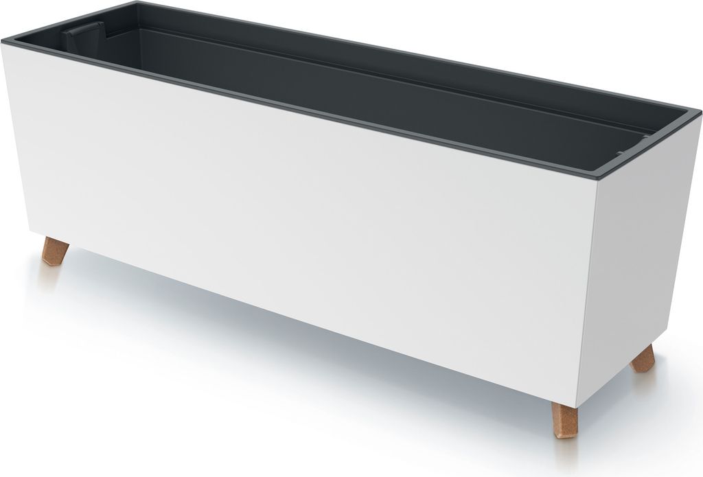 Prosperplast Urbi Case N Blumenkasten mit Beinen und Innentopf für Innen- und Außenbereich Rechteckig Blumentopf UV-beständig Rechteckig 77x23,5...