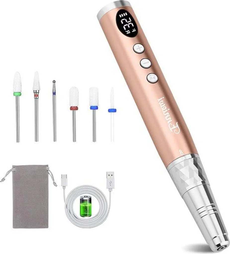 Ponceuse pour ongles sans fil 35 000 tr/min et embouts en céramique