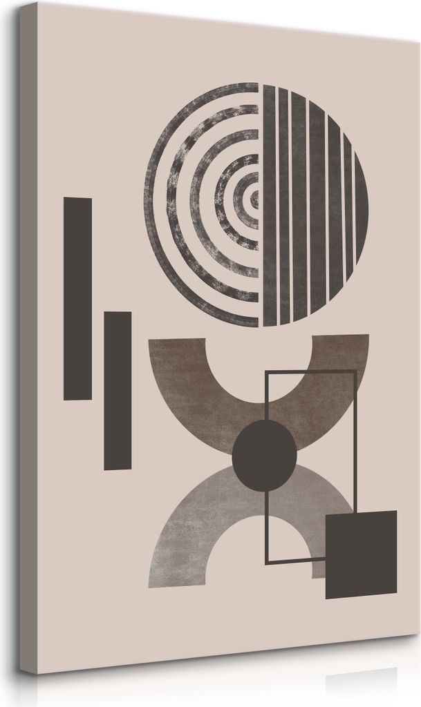 Muralo Leinwandbild Canvas KREISE Geometrische Figuren Abstraktion Wandbild Boho Stil Br. 20cm x Hö. 30cm