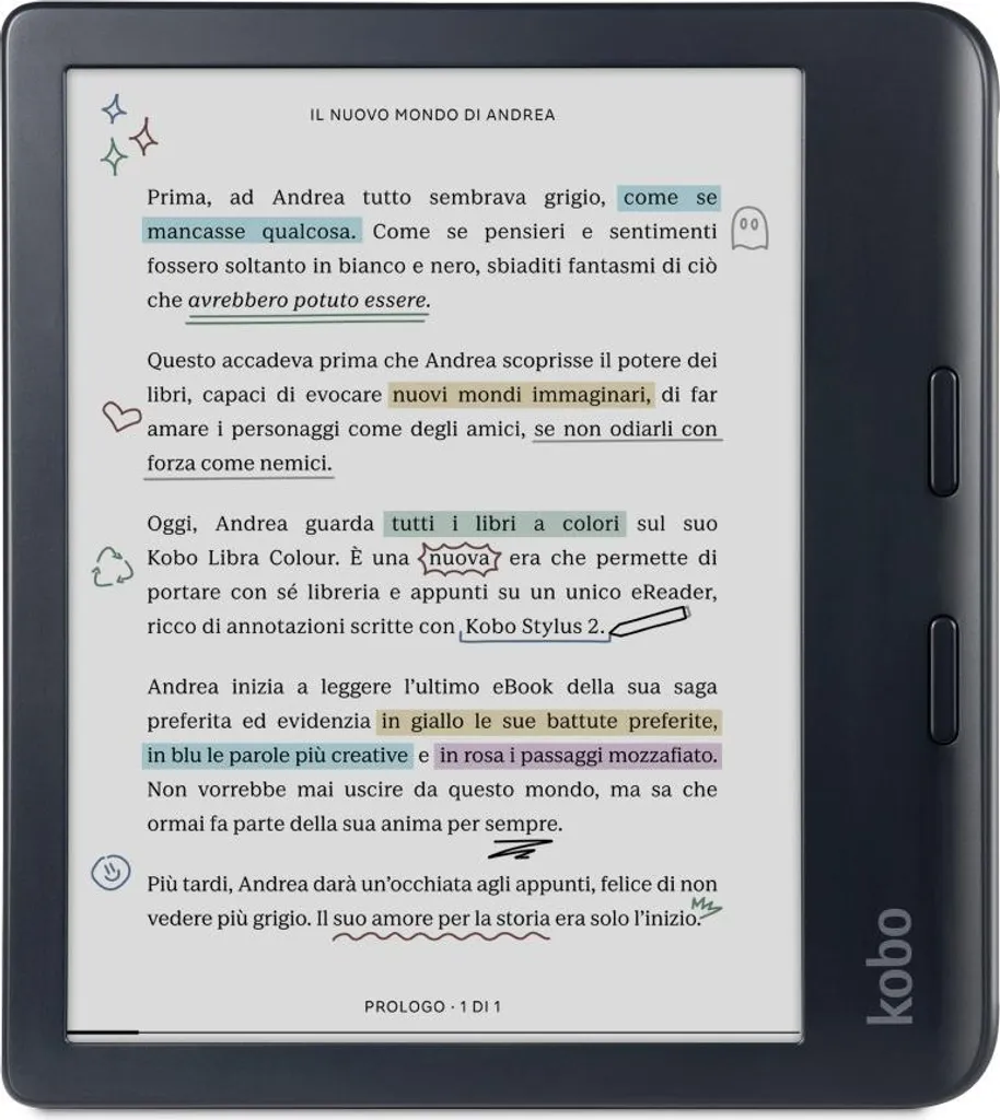 Kobo Libra Colour Noire 32 Go Écran Étanche avec Stylet 2 Haute Précision