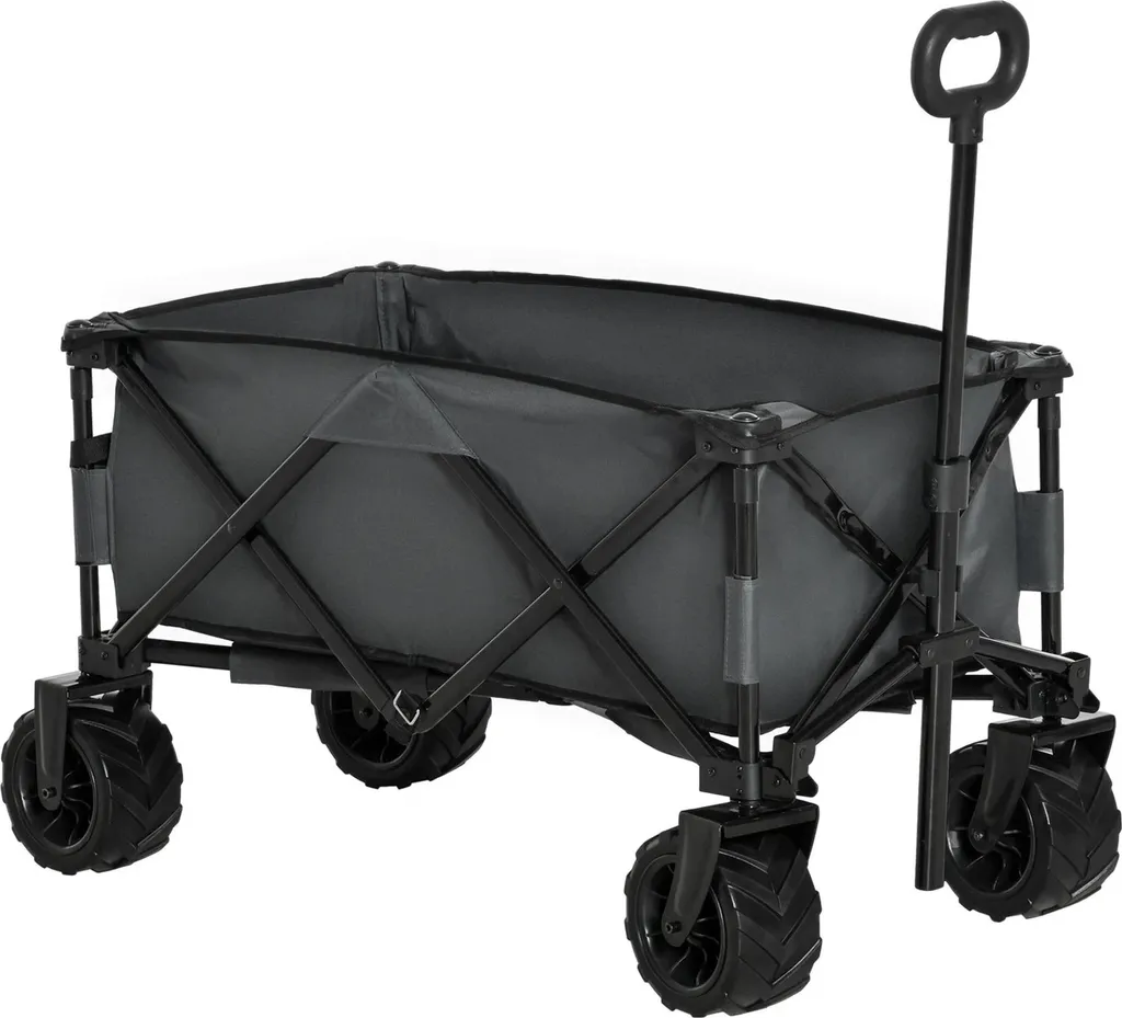Chariot de plage pour transport matériel camping et pique-nique gris