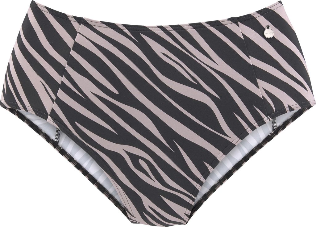 LASCANA Highwaist-Bikini-Hose Kaa schwarz-bedruckt Größe 34 Produktbild 