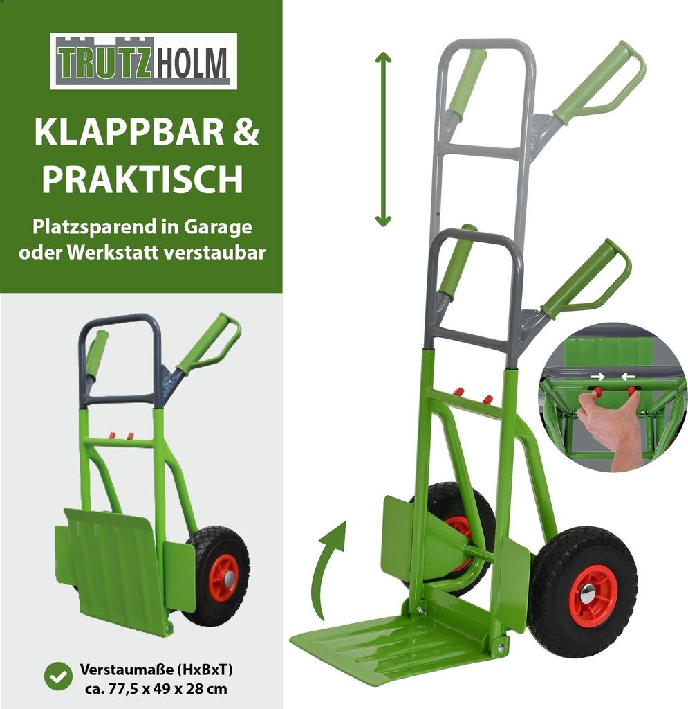 TrutzHolm Sackkarre klappbar pannensicher Transportkarre 200kg im Sackkarre Vergleich 2026 TrutzHolm Sackkarre klappbar pannensicher Transportkarre 200kg im Sackkarre Vergleich 2026