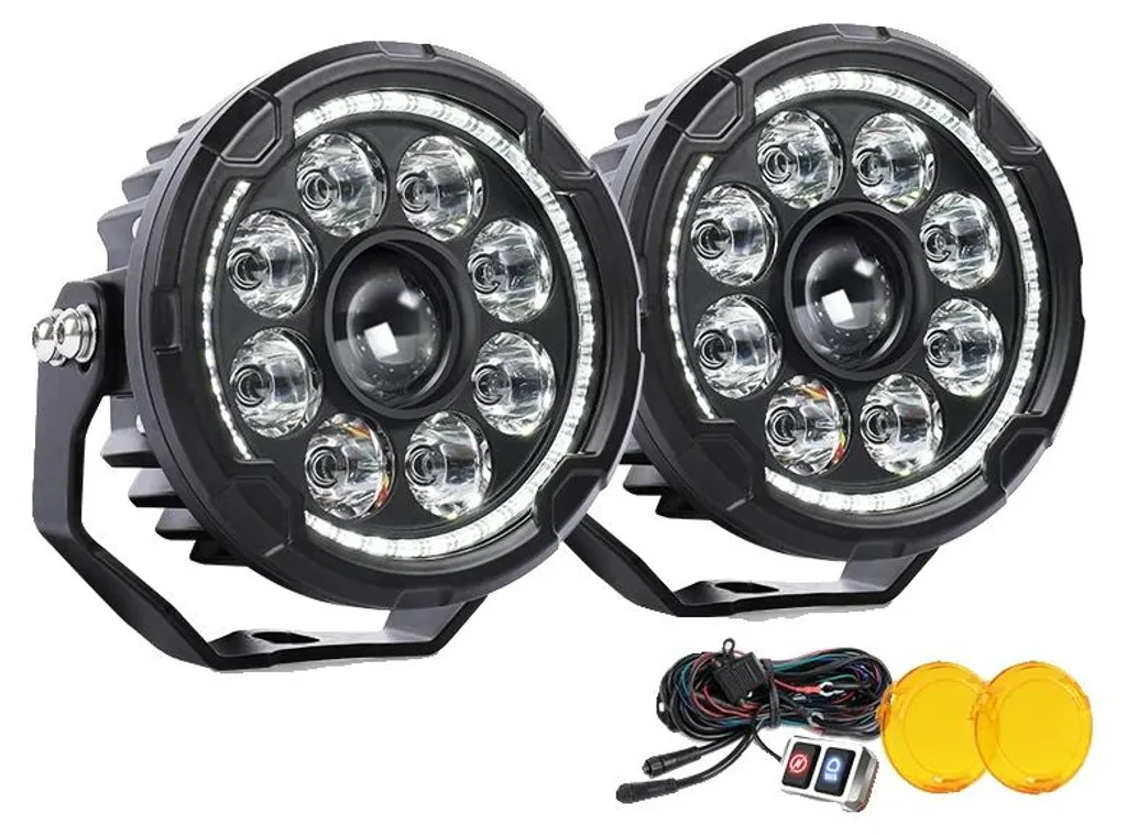 Phare de travail moto LED 5 pouces haute intensité - Pack de 2 feux