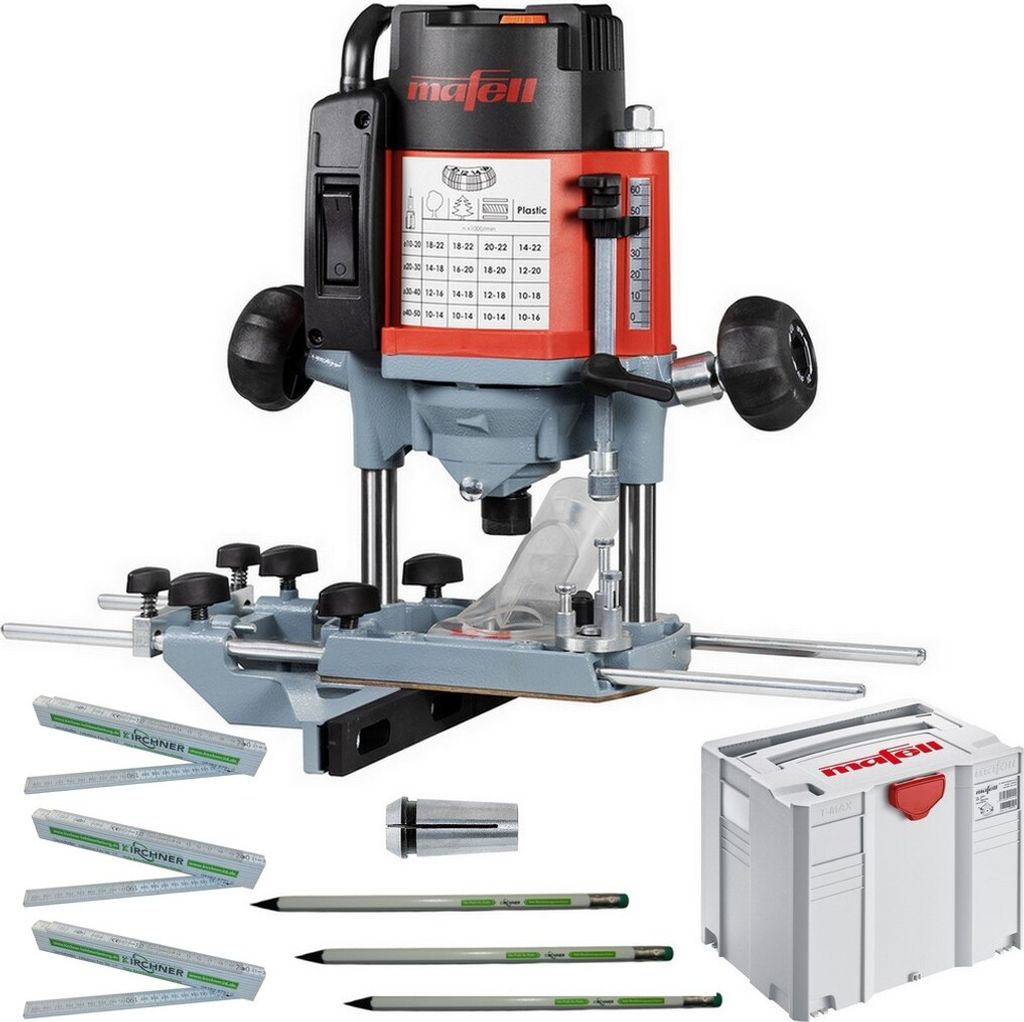 Mafell Oberfräse LO 65 Ec MaxiMax + Spannzange 12mm + 3x Maßstab + 3x Bleistift