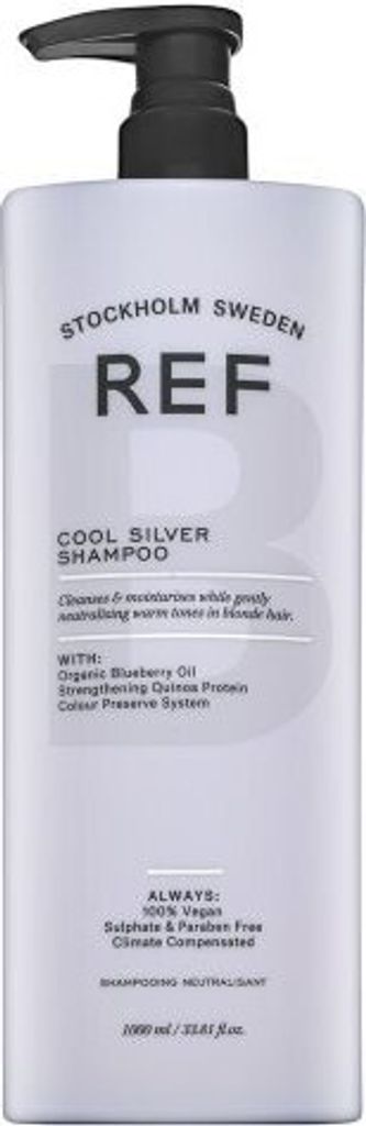 REF Cool Silver Shampoo neutralisierte Shampoo für platinblondes und graues Haar 1000 ml