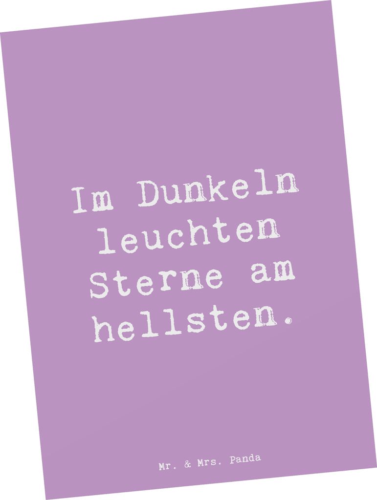 Mr. & Mrs. Panda Postkarte Spruch Angst vor Dunkelheit überwinden - Lavendeltraum - Geschenk, inspirierende Zitate, Ansichtskarten, Ansichtskarte,...