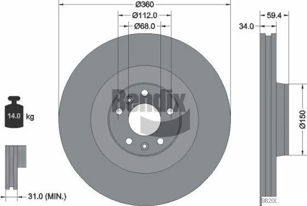 Supprimez les vibrations avec le disque de frein Bendix BDS1734 OE