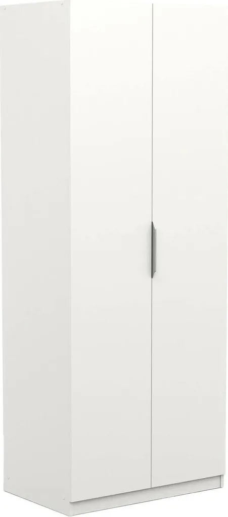 Armoire de chambre blanche 2 portes Fioretta avec penderie moderne
