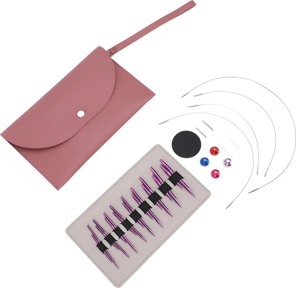 Aiguilles circulaires violettes interchangeables kit 3-6mm anti-accroc - 5