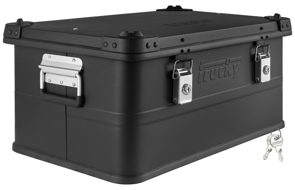 Aluminium Box mit Deckel Schwarz Alukiste 50 Liter Alu Produktbild 